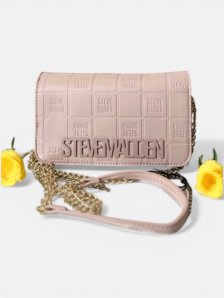 Steve Madden Dusty Pink Embossed Logo Clay Bdouble Crossbody